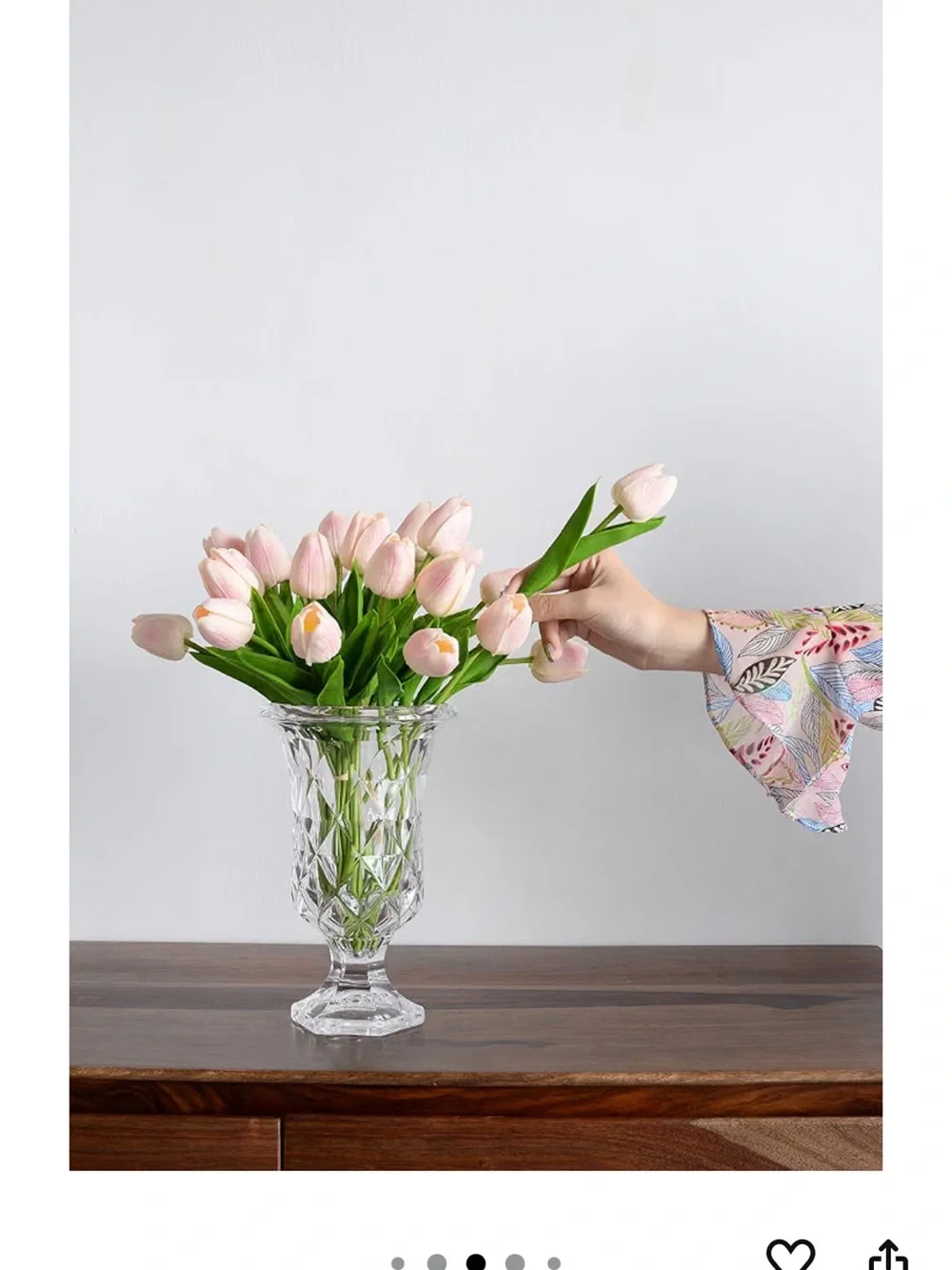 Diamond Cut Glass Urn Vase